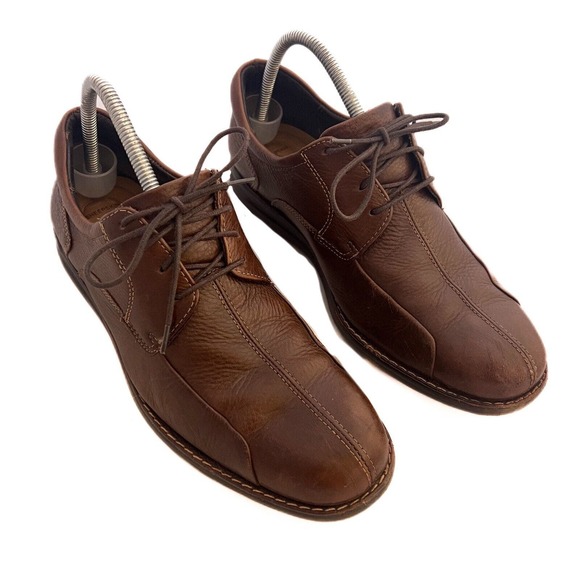 JOHNSTON MURPHY Shuler Bicycle Oxford Soft Brown Leather Lace Up Shoe Men's 8M - Picture 1 of 9